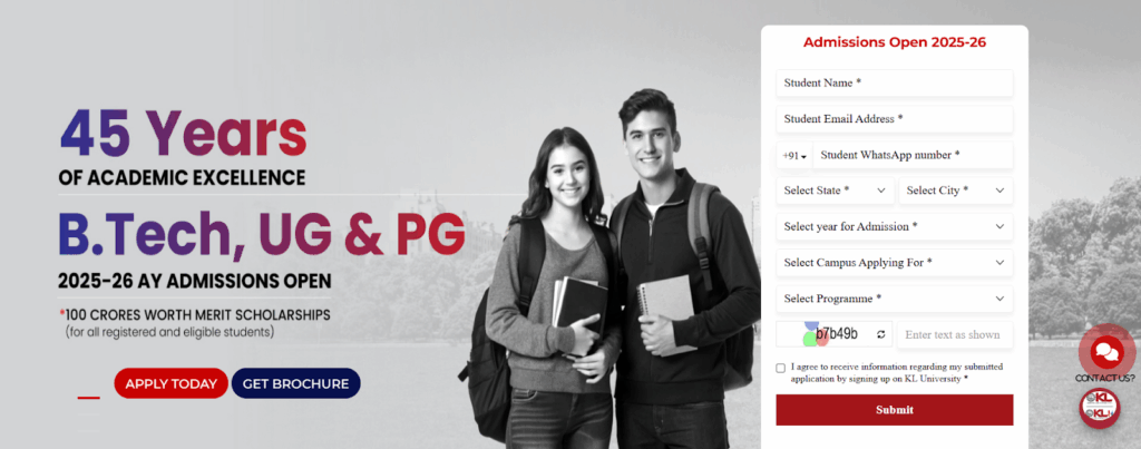 KL University admission 2025 application window