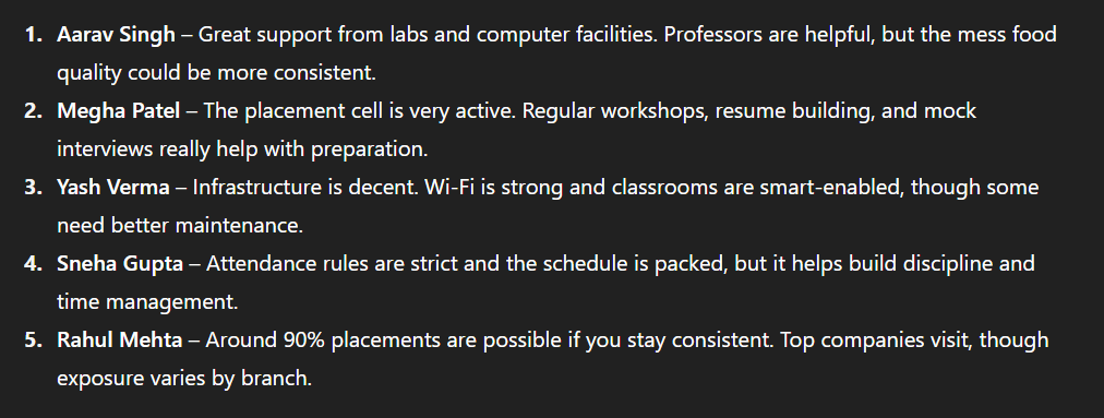 NIAT Noida Reviews from students about the infrastructure
