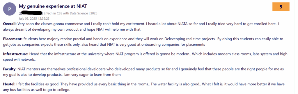 NIAT Pune Reviews